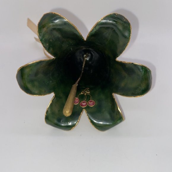 Vintage Metal Cloisonne Enamel Bell Christmas Ornament Russian - Picture 3 of 7